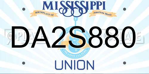 DA2S880 Mississippi License Plate