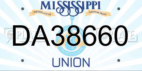 DA38660 Mississippi License Plate