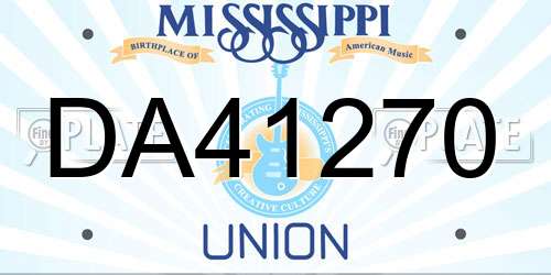 DA41270 Mississippi License Plate
