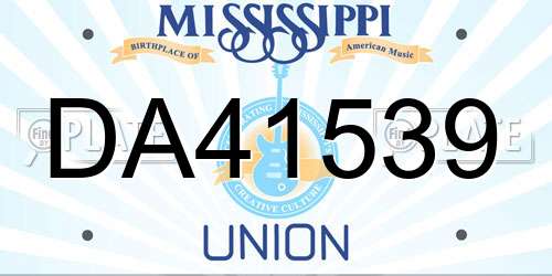 DA41539 Mississippi License Plate