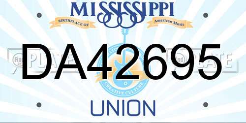 DA42695 Mississippi License Plate