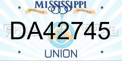 DA42745 Mississippi License Plate
