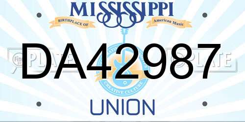 DA42987 Mississippi License Plate