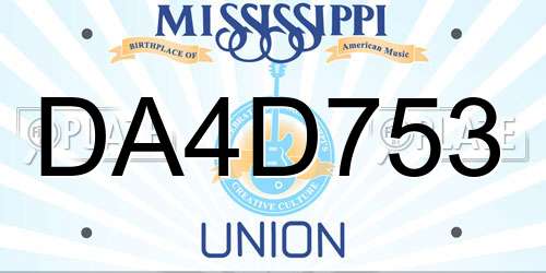 DA4D753 Mississippi License Plate