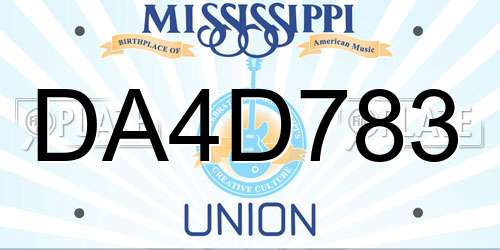 DA4D783 Mississippi License Plate