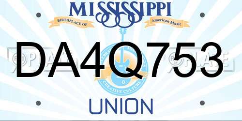 DA4Q753 Mississippi License Plate
