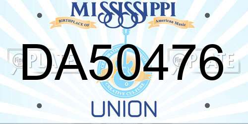 DA50476 Mississippi License Plate