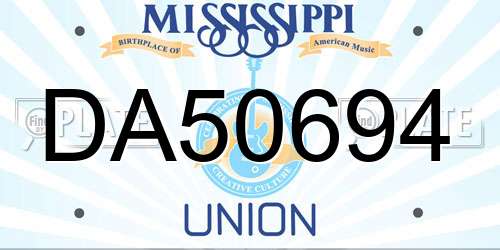 DA50694 Mississippi License Plate