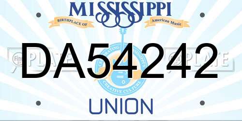 DA54242 Mississippi License Plate
