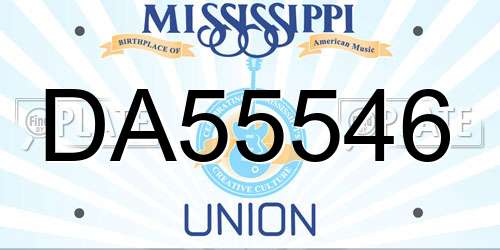 DA55546 Mississippi License Plate