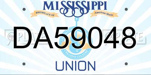 DA59048 Mississippi License Plate