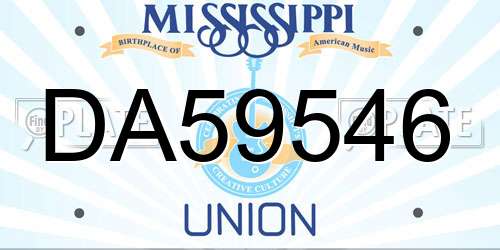 DA59546 Mississippi License Plate