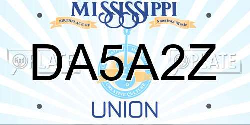 DA5A2Z Mississippi License Plate