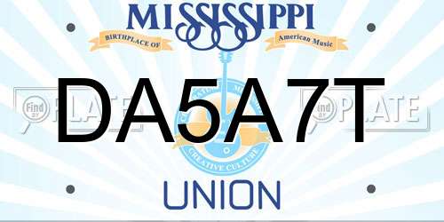DA5A7T Mississippi License Plate