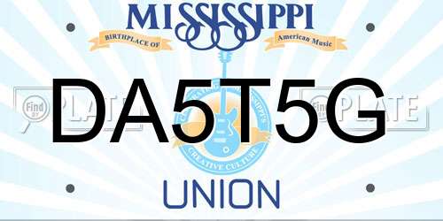 DA5T5G Mississippi License Plate