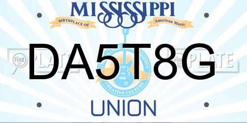 DA5T8G Mississippi License Plate