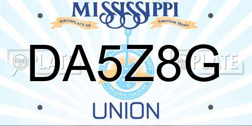 DA5Z8G Mississippi License Plate