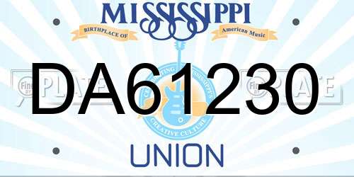 DA61230 Mississippi License Plate