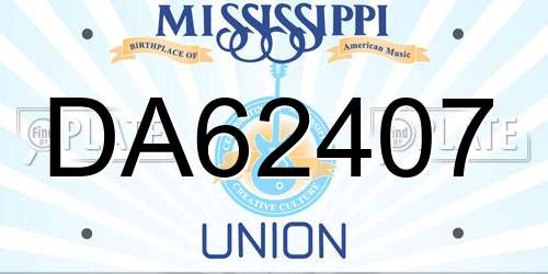 DA62407 Mississippi License Plate