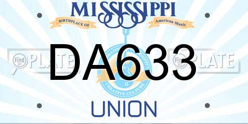 DA633 Mississippi License Plate