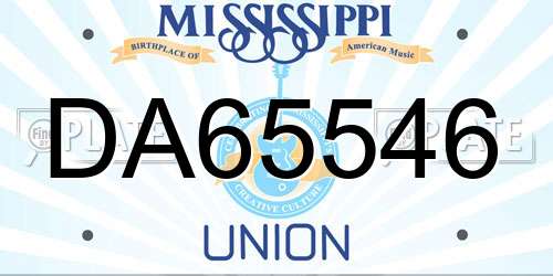 DA65546 Mississippi License Plate