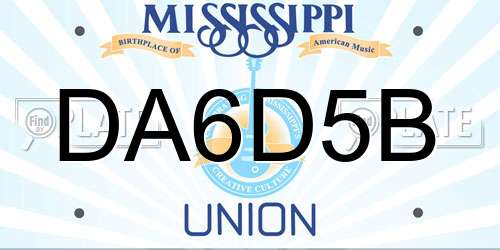 DA6D5B Mississippi License Plate