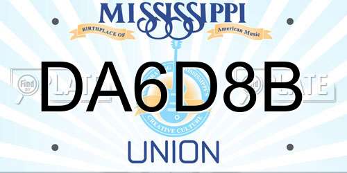 DA6D8B Mississippi License Plate