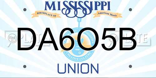 DA6O5B Mississippi License Plate
