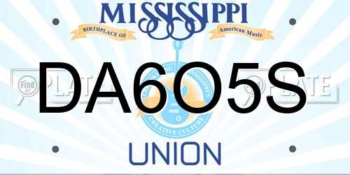 DA6O5S Mississippi License Plate
