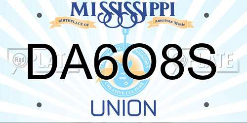 DA6O8S Mississippi License Plate