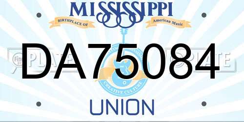 DA75084 Mississippi License Plate