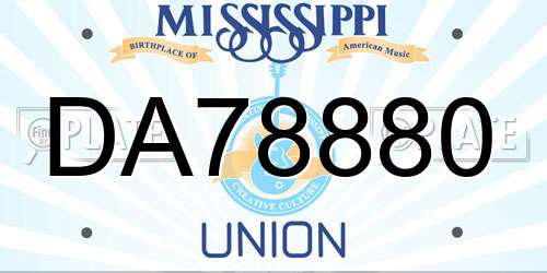 DA78880 Mississippi License Plate