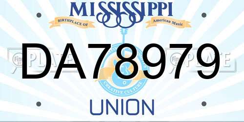 DA78979 Mississippi License Plate
