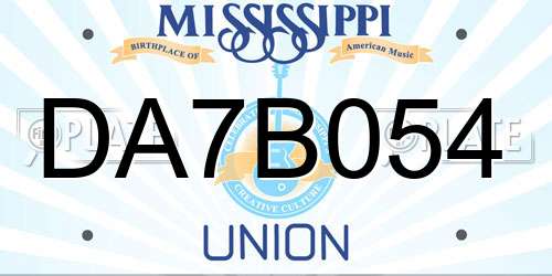 DA7B054 Mississippi License Plate