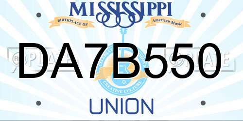 DA7B550 Mississippi License Plate