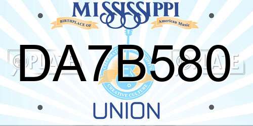 DA7B580 Mississippi License Plate