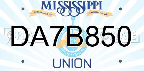 DA7B850 Mississippi License Plate