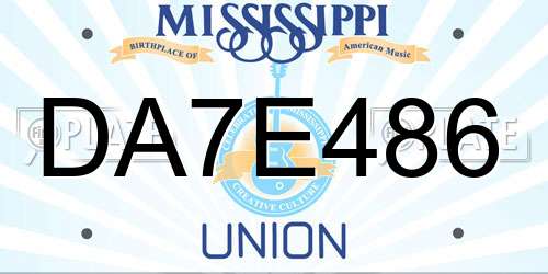 DA7E486 Mississippi License Plate