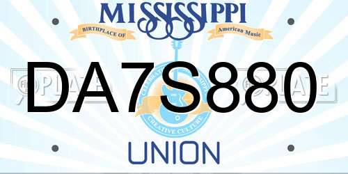 DA7S880 Mississippi License Plate