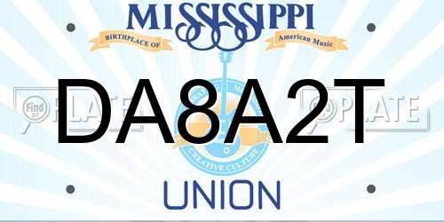 DA8A2T Mississippi License Plate