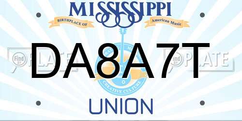 DA8A7T Mississippi License Plate