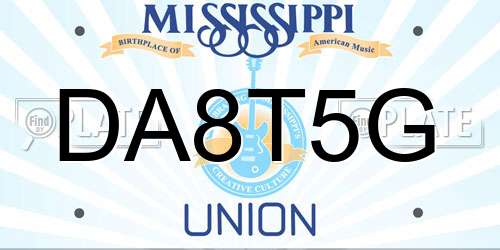 DA8T5G Mississippi License Plate