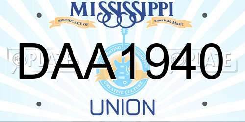 DAA1940 Mississippi License Plate