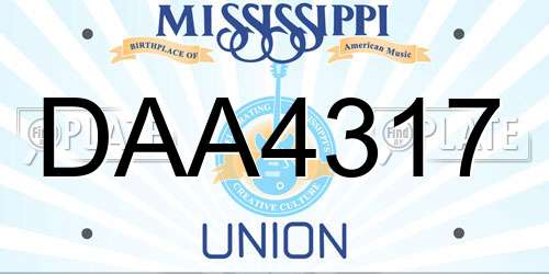 DAA4317 Mississippi License Plate