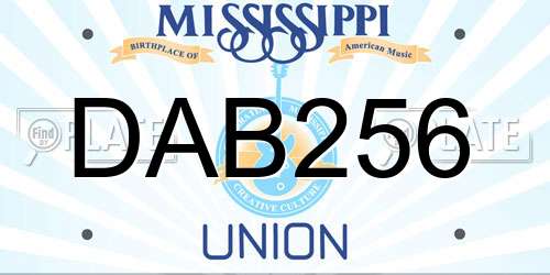 DAB256 Mississippi License Plate
