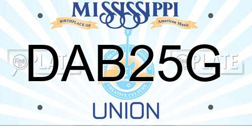 DAB25G Mississippi License Plate