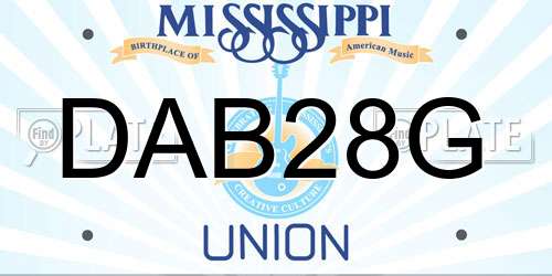 DAB28G Mississippi License Plate