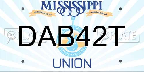 DAB42T Mississippi License Plate