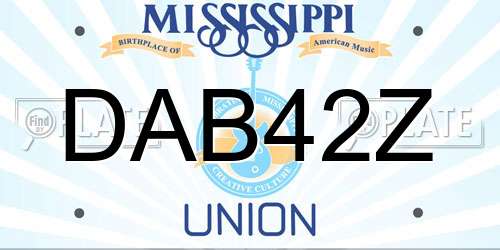DAB42Z Mississippi License Plate