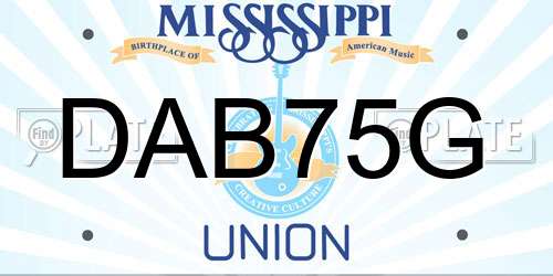 DAB75G Mississippi License Plate